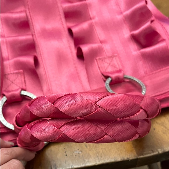 Harvey's Lola Bag with Braided Handle fushia color - Picture 9 of 11